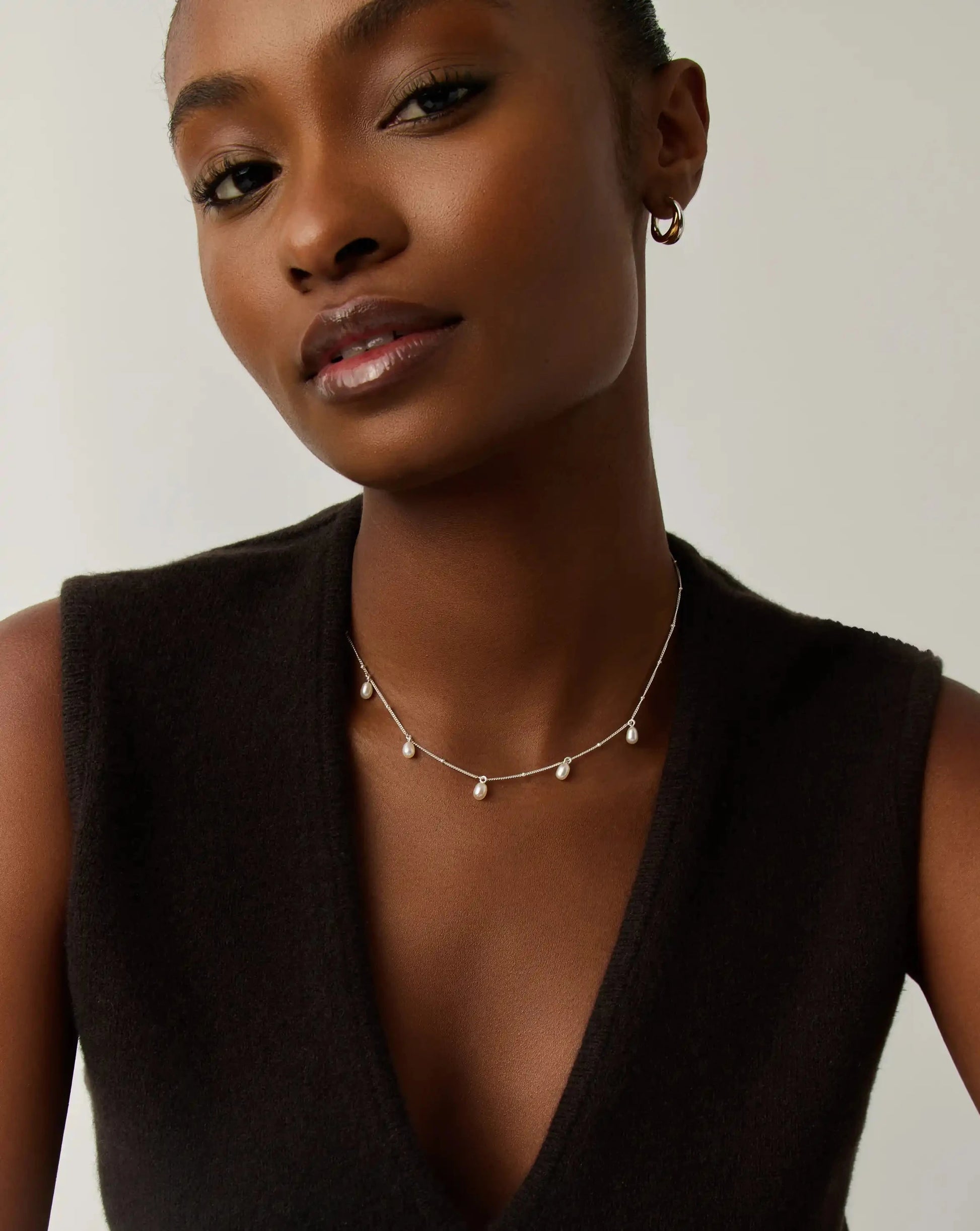 Pearl Baya Baroque Chain Choker | Sterling Silver/Pearl Necklaces Missoma 