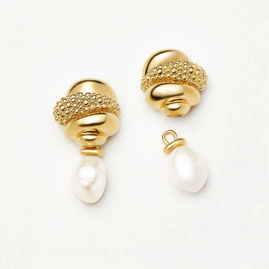 Pearl Baya Charm Drop Earrings | 18k Gold Plated/Pearl Earrings Missoma 