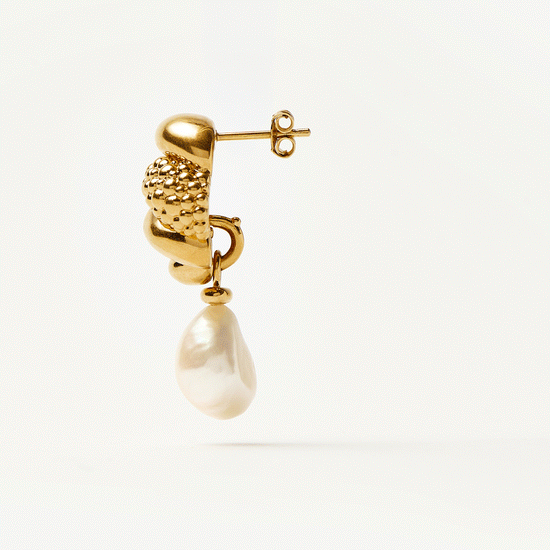 Pearl Baya Charm Drop Earrings | 18k Gold Plated/Pearl Earrings Missoma 