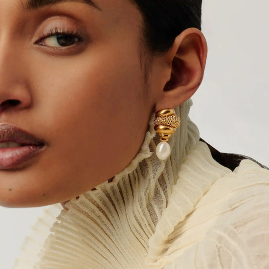 Pearl Baya Charm Drop Earrings | 18k Gold Plated/Pearl Earrings Missoma 