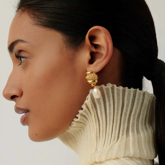 Pearl Baya Charm Drop Earrings | 18k Gold Plated/Pearl Earrings Missoma 