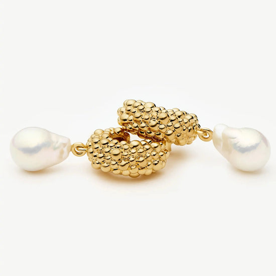 Pearl Baya Charm Hoop Earrings | 18k Gold Plated/Pearl Earrings Missoma 