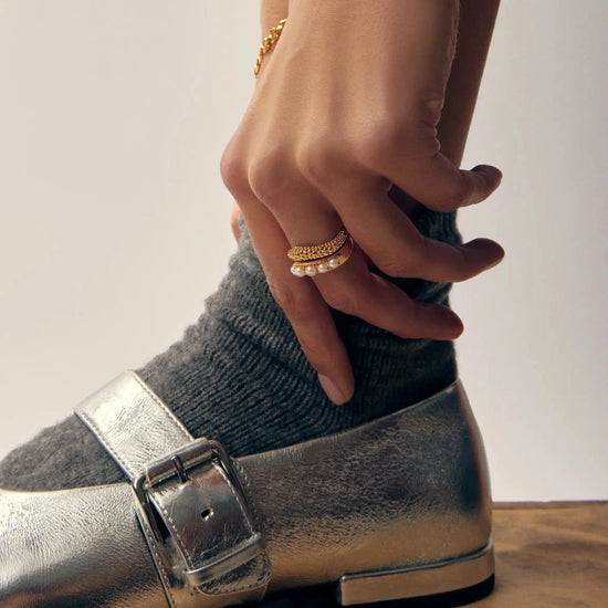 Pearl Baya Stacking Ring Set | 18k Gold Plated/Pearl Rings Missoma 