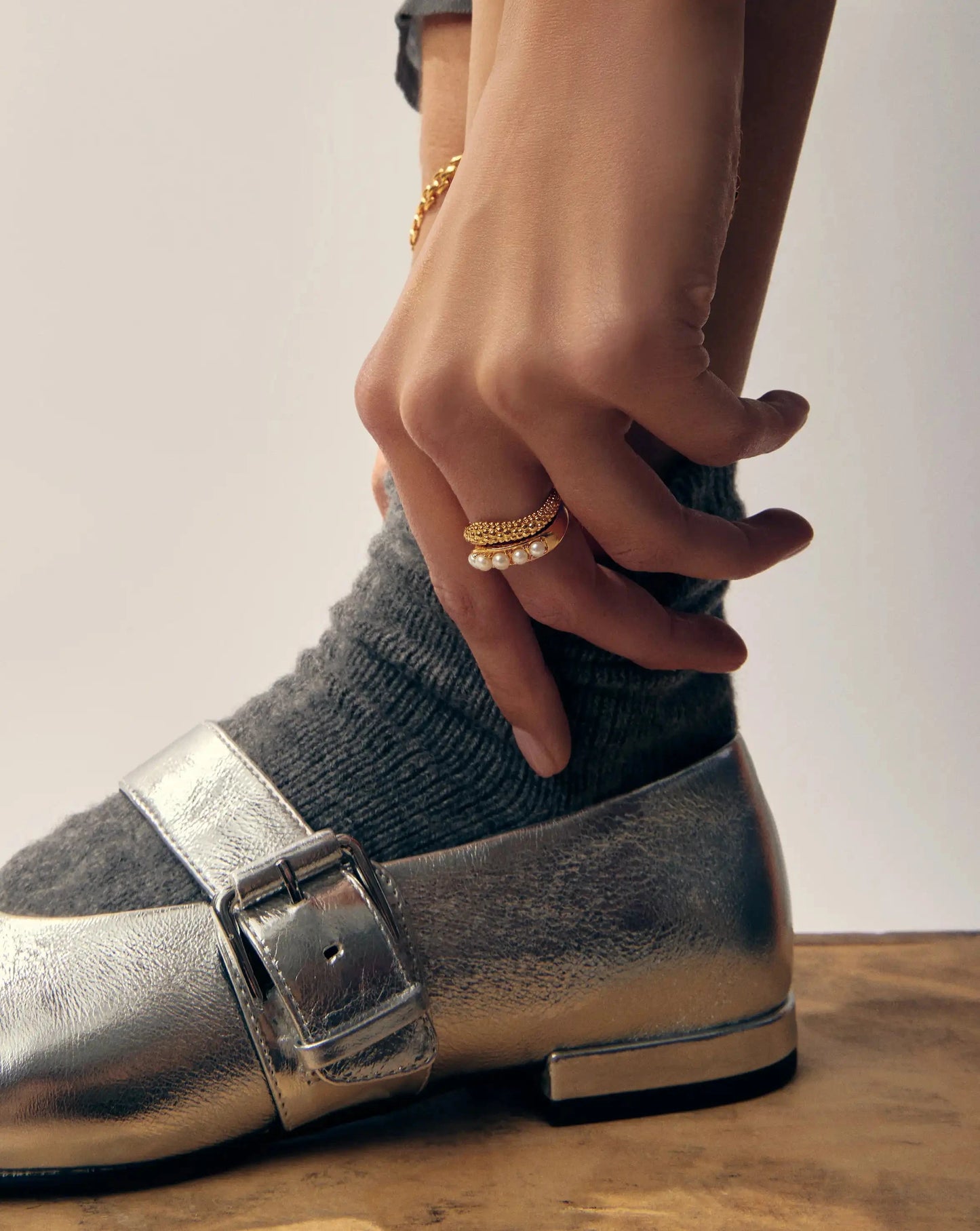 Pearl Baya Stacking Ring Set | 18k Gold Plated/Pearl Rings Missoma 