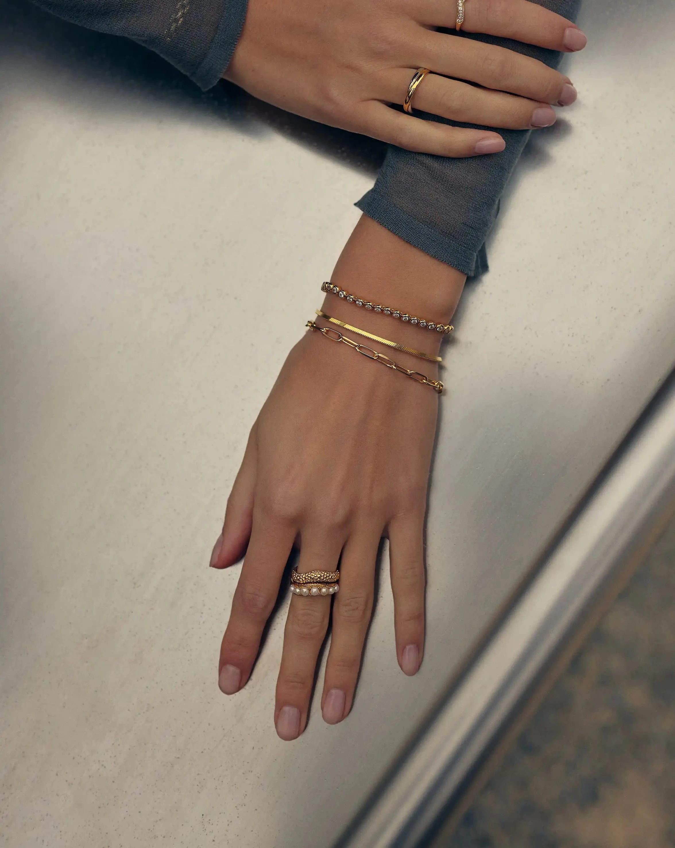 Pearl Baya Stacking Ring Set | 18k Gold Plated/Pearl Rings Missoma 