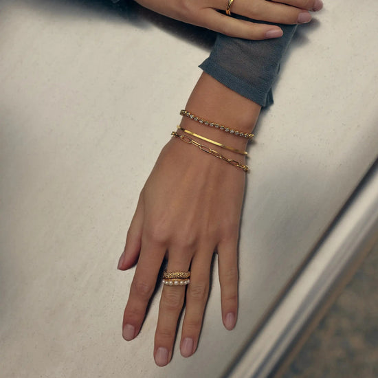 Pearl Baya Stacking Ring Set | 18k Gold Plated/Pearl Rings Missoma 