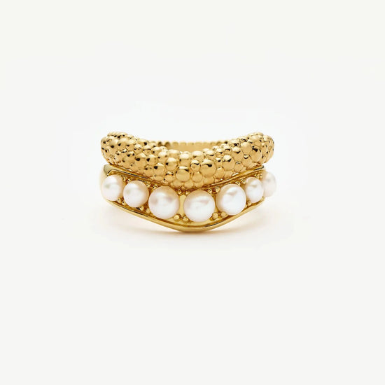 Pearl Baya Stacking Ring Set | 18k Gold Plated/Pearl Rings Missoma 