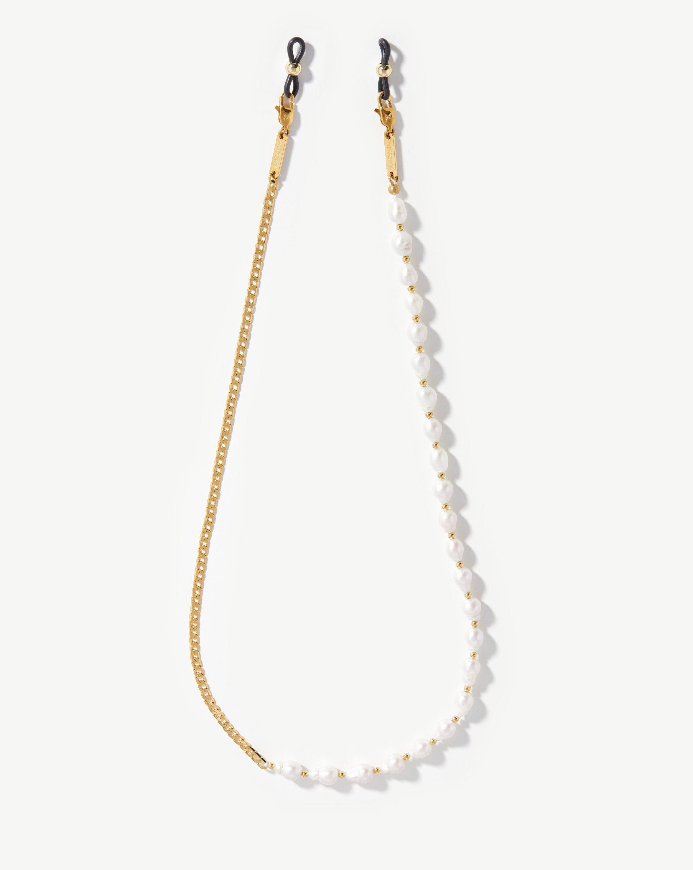 Pearl & Curb Eyewear Chain | 18k Gold Plated/Pearl Accessories Missoma 