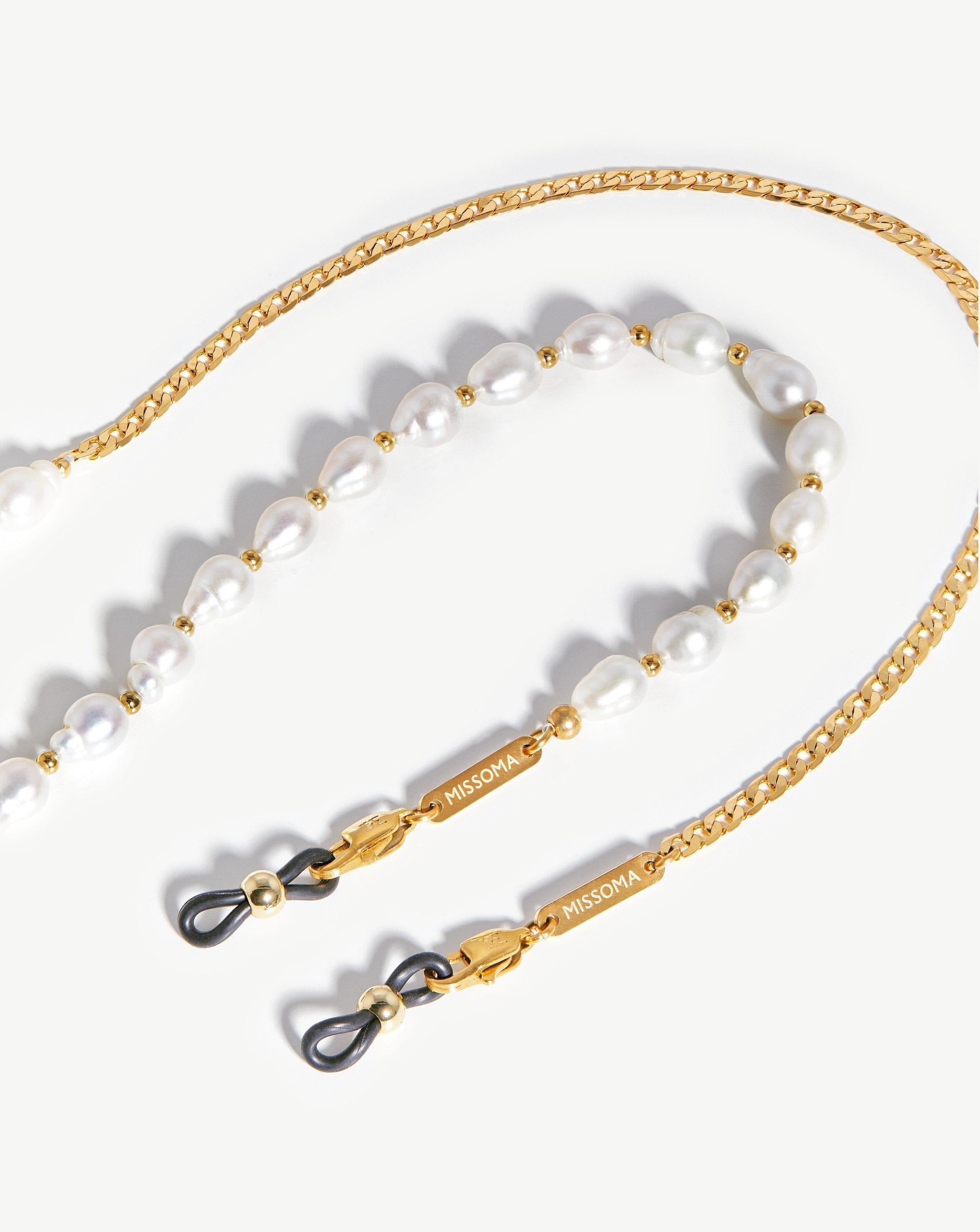 Pearl & Curb Eyewear Chain | 18k Gold Plated/Pearl Accessories Missoma 