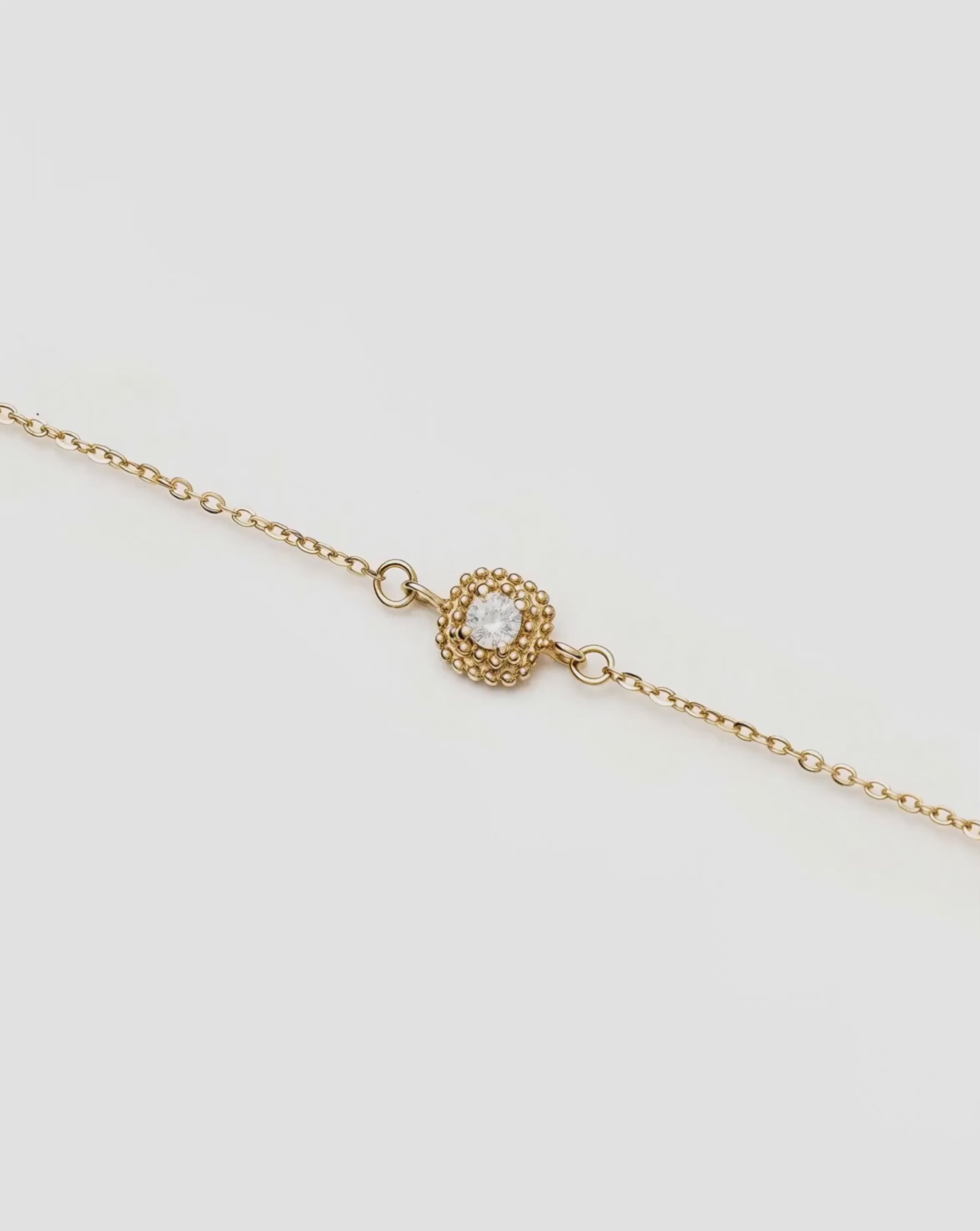Solid Gold Sapphire Baya Bracelet | 9k Solid Yellow Gold/Lab Grown White Sapphire Bracelets Missoma 
