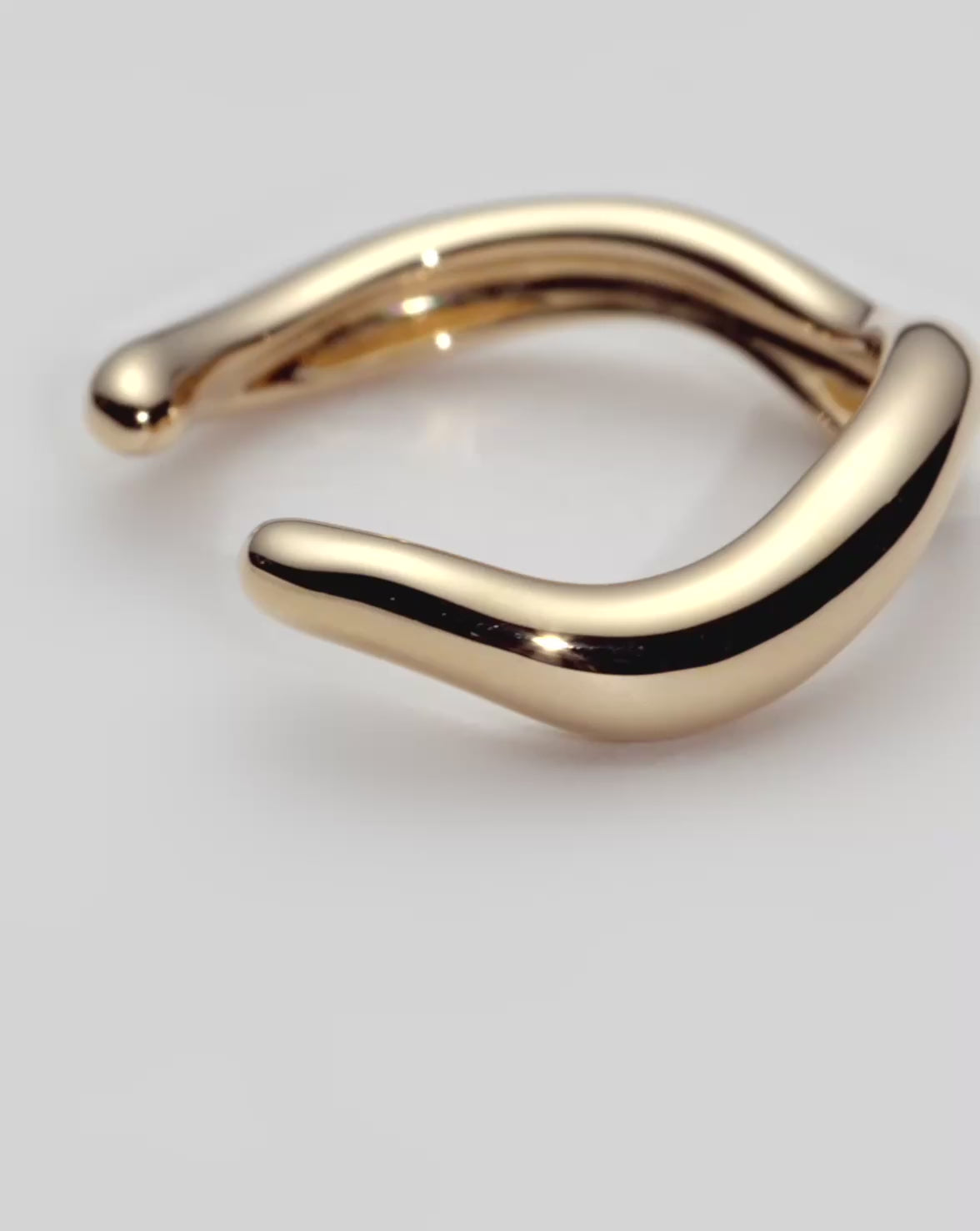 Molten Snow Solid Gold Ear Cuff | 9k Yellow Gold