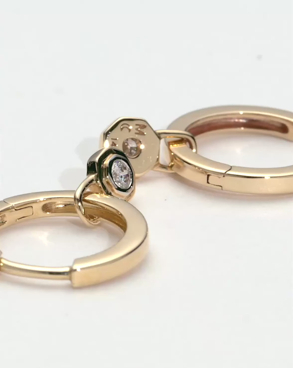 Lucy Williams Fine Diamond Drop Huggies | 14k Yellow Gold Earrings Missoma 