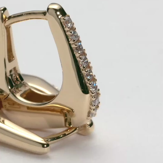 Lucy Williams Fine Diamond Arco Huggies | 14k Yellow Gold Earrings Missoma 