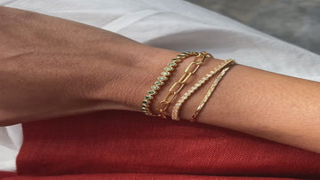 Tennis Round Bracelet | 18k Gold Vermeil/Emerald Green Nano-crystal Bracelets Missoma 