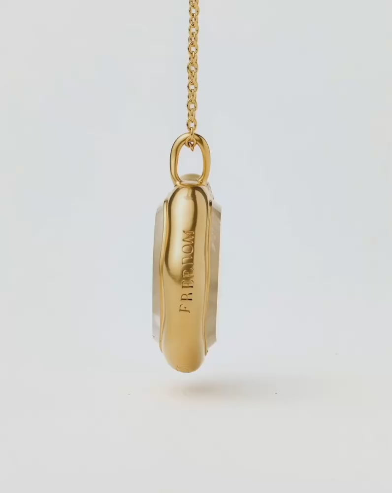 Harris Reed Taking Flight Pendant | 18k Gold Plated/Crystal Quartz,Cubic Zirconia
