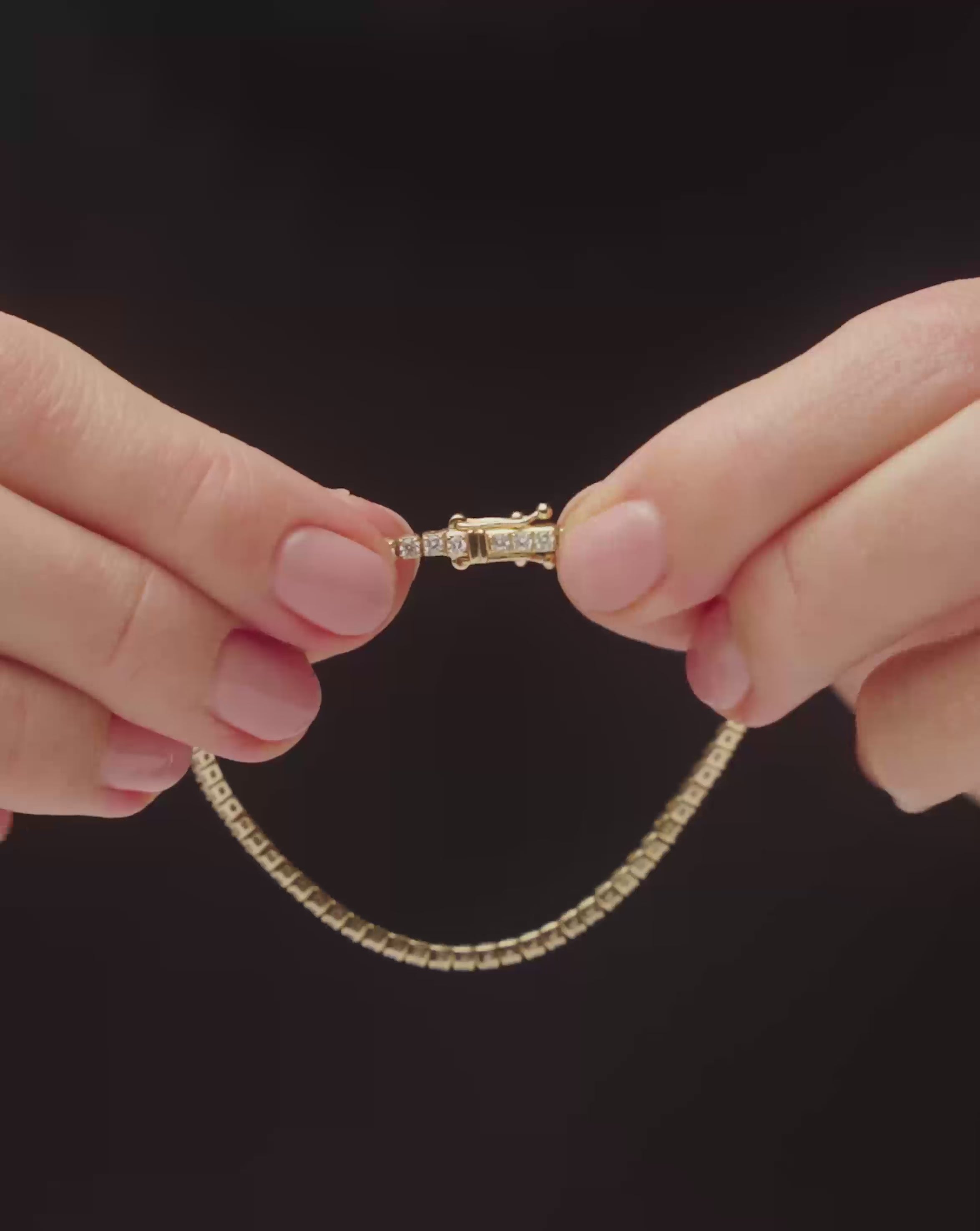 Solid Gold Diamond Tennis Bracelet | 14k Solid Gold Lab Grown Diamonds
