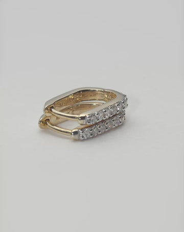 Fine Diamond Ovate Mini Hoop Earrings | 14ct Solid Gold/Diamond Earrings Missoma 