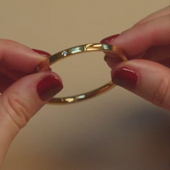 Interstellar Hinged Bangle | 18k Gold Vermeil/Cubic Zirconia Bracelets Missoma 