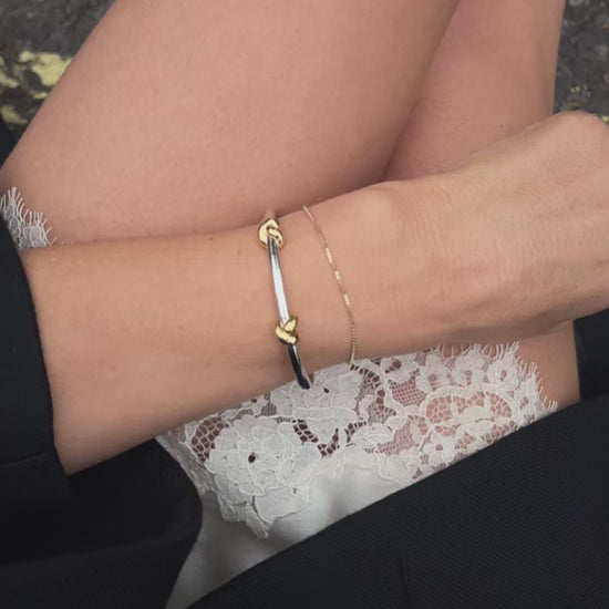 Lucy Williams Knot Hinged Bangle | Mixed Metal Bracelets Missoma 