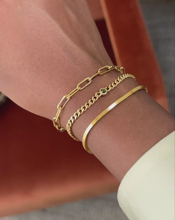 missoma - gold august birthstone chain bracelet
