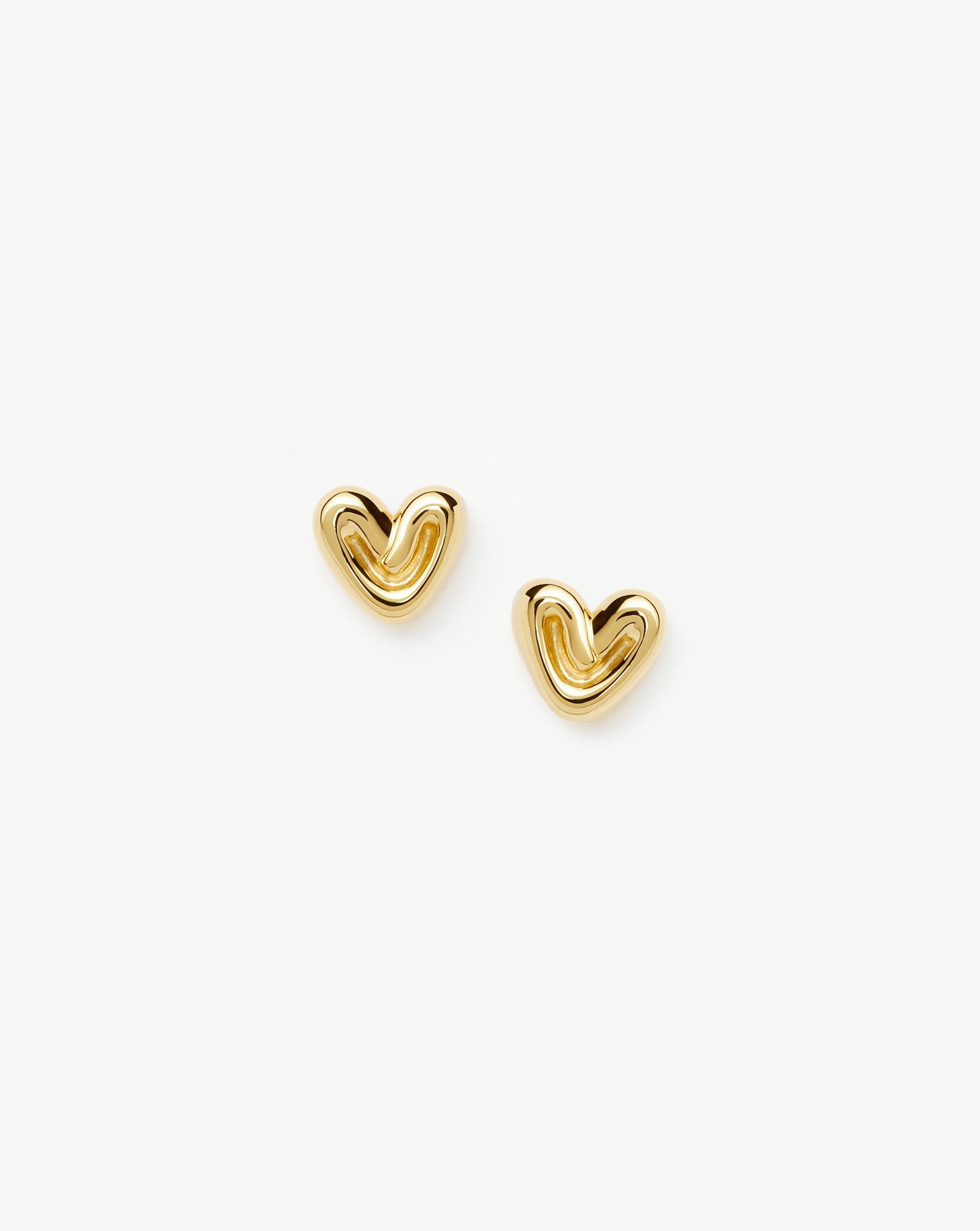 Puffy Heart Mini Stud Earrings |18k Gold Vermeil Earrings Missoma 