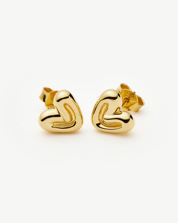 Puffy Heart Mini Stud Earrings |18k Gold Vermeil Earrings Missoma 