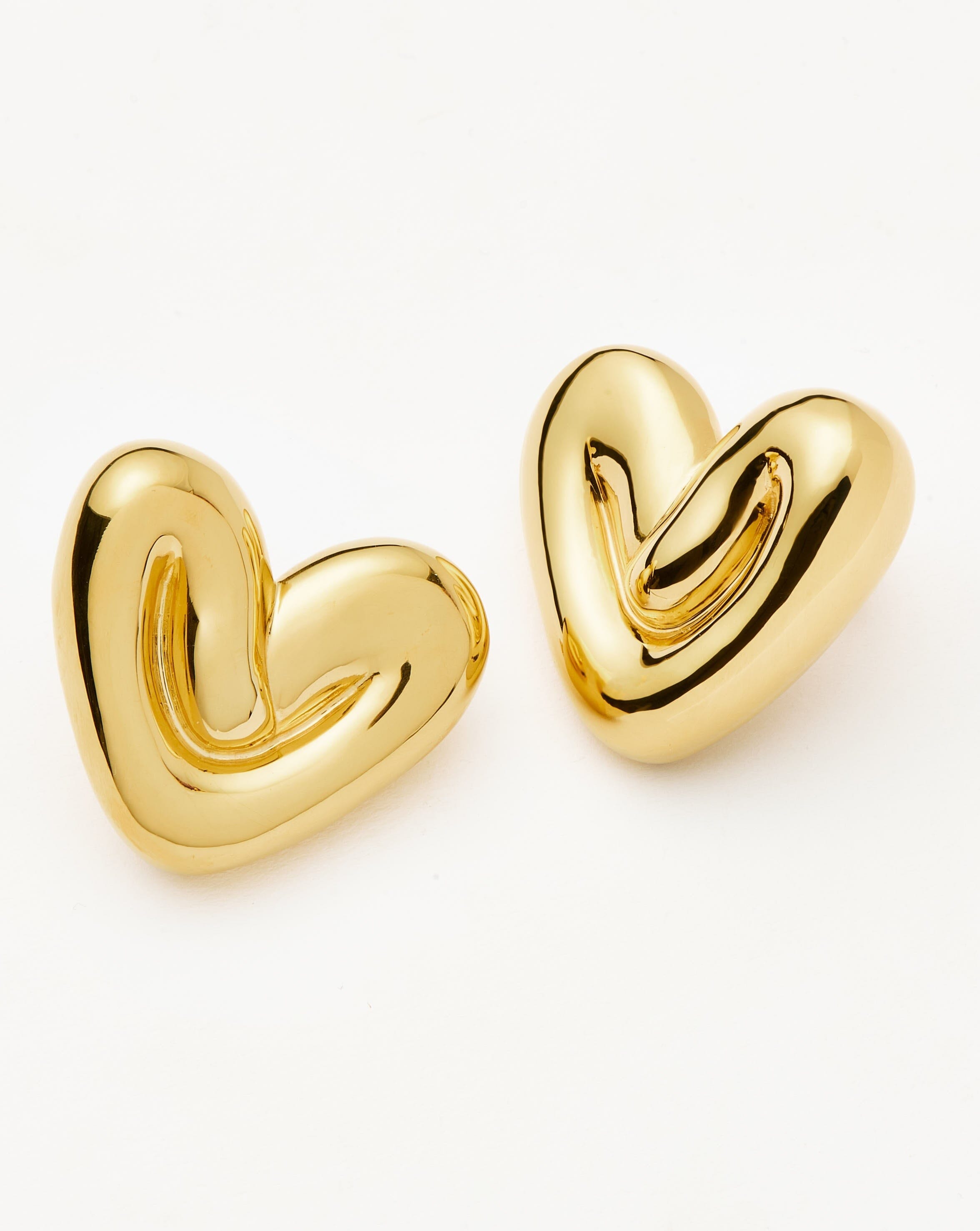 Puffy Heart Oversized Stud Earrings |18k Gold Plated Earrings Missoma 