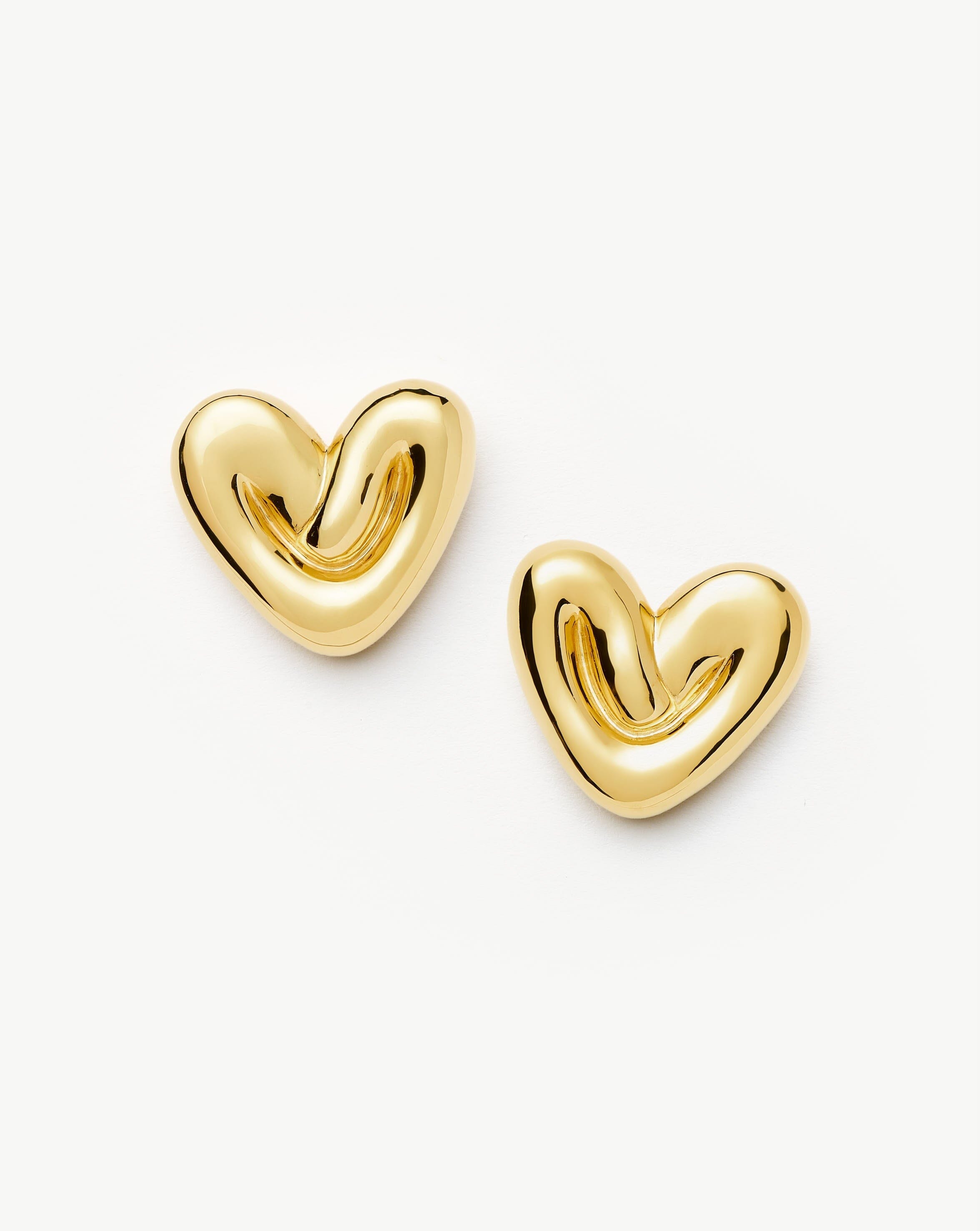 Puffy Heart Oversized Stud Earrings |18k Gold Plated Earrings Missoma 