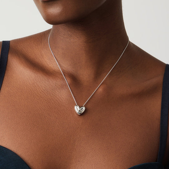 Puffy Heart Pendant Necklace | Silver Plated Necklaces Missoma 