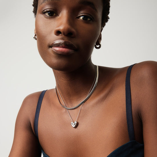 Puffy Heart Pendant Necklace | Silver Plated Necklaces Missoma 