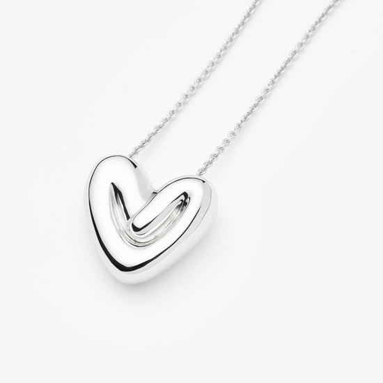 Puffy Heart Pendant Necklace | Silver Plated Necklaces Missoma 