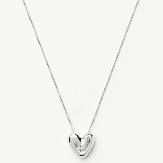 Puffy Heart Pendant Necklace | Silver Plated Necklaces Missoma 