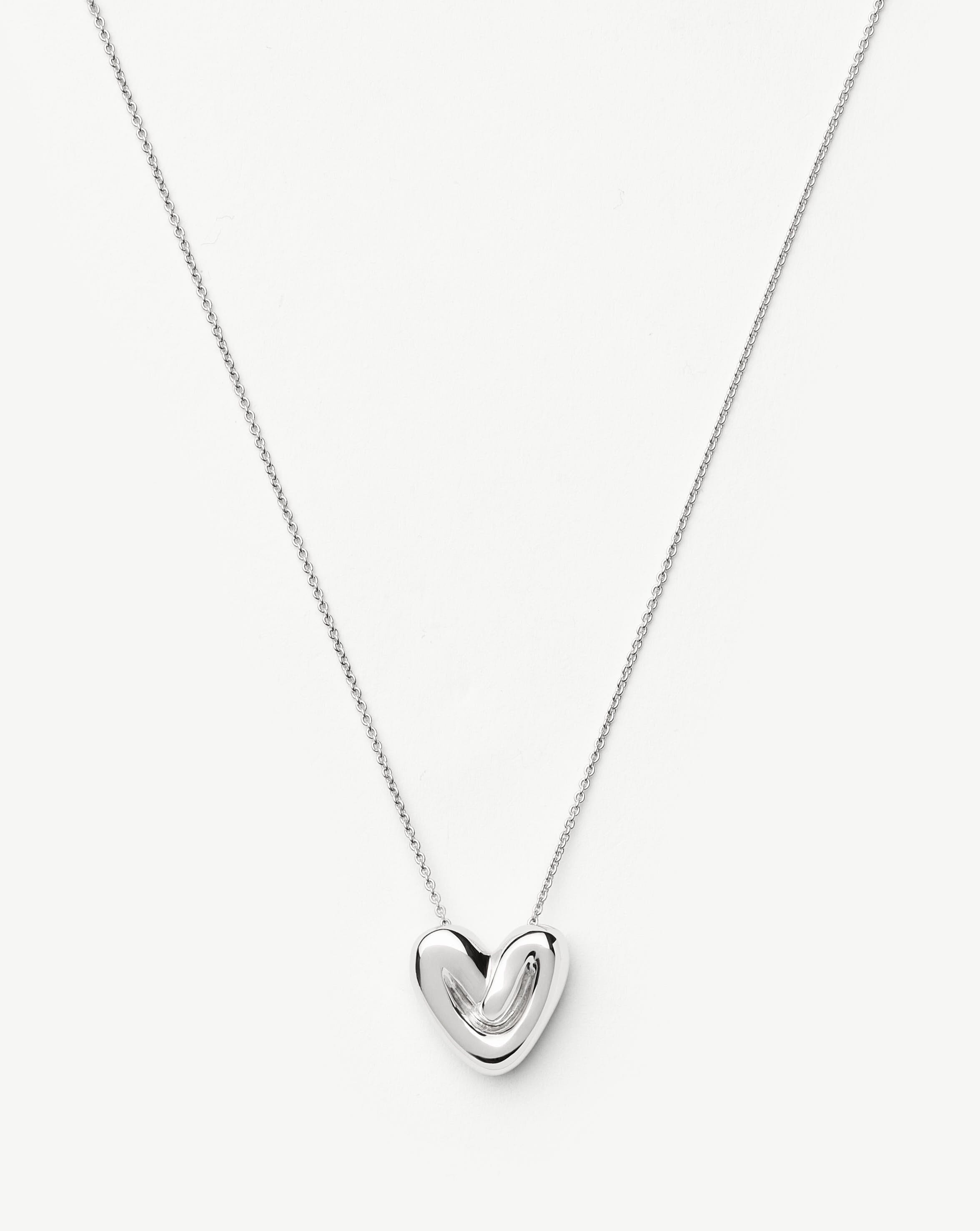 Puffy Heart Pendant Necklace | Silver Plated Necklaces Missoma 