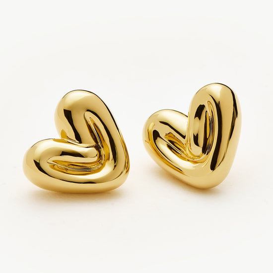 Puffy Heart Stud Earrings |18k Gold Plated Earrings Missoma 