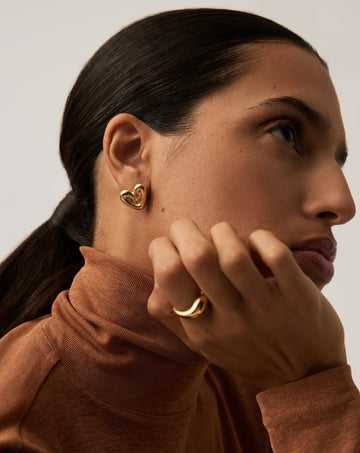Puffy Heart Stud Earrings |18k Gold Plated Earrings Missoma 
