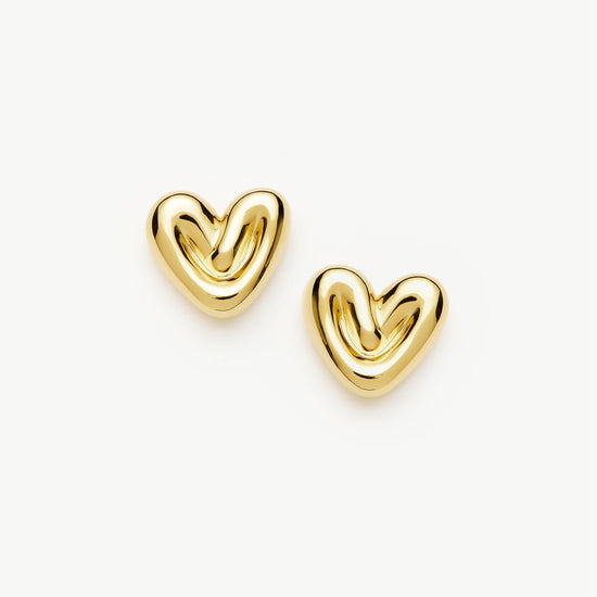 Puffy Heart Stud Earrings |18k Gold Plated Earrings Missoma 