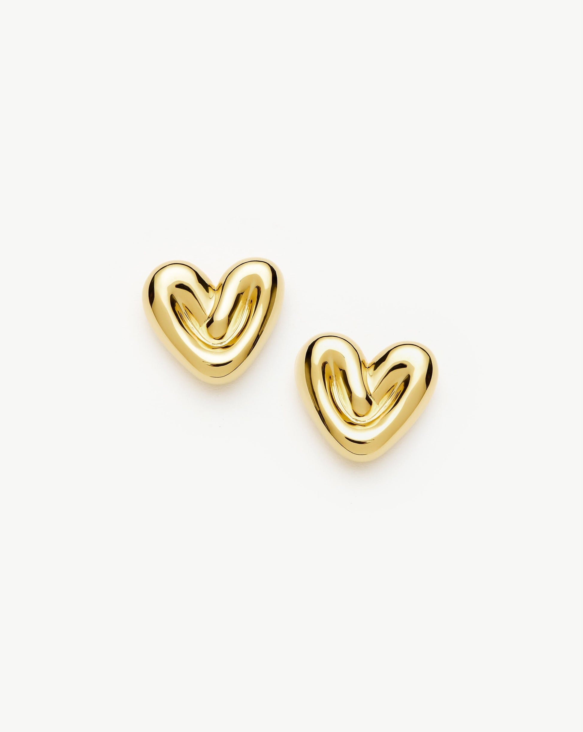 Puffy Heart Stud Earrings |18k Gold Plated Earrings Missoma 