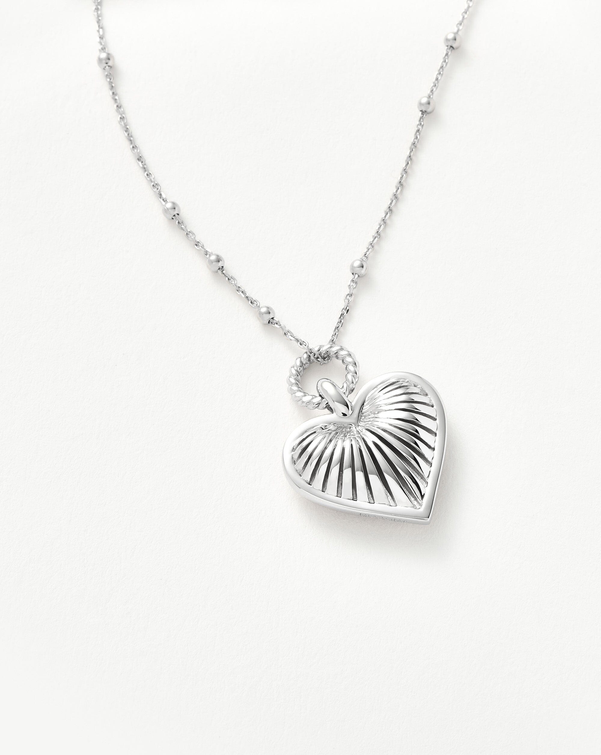 Ridge Heart Charm Necklace Necklaces Missoma 
