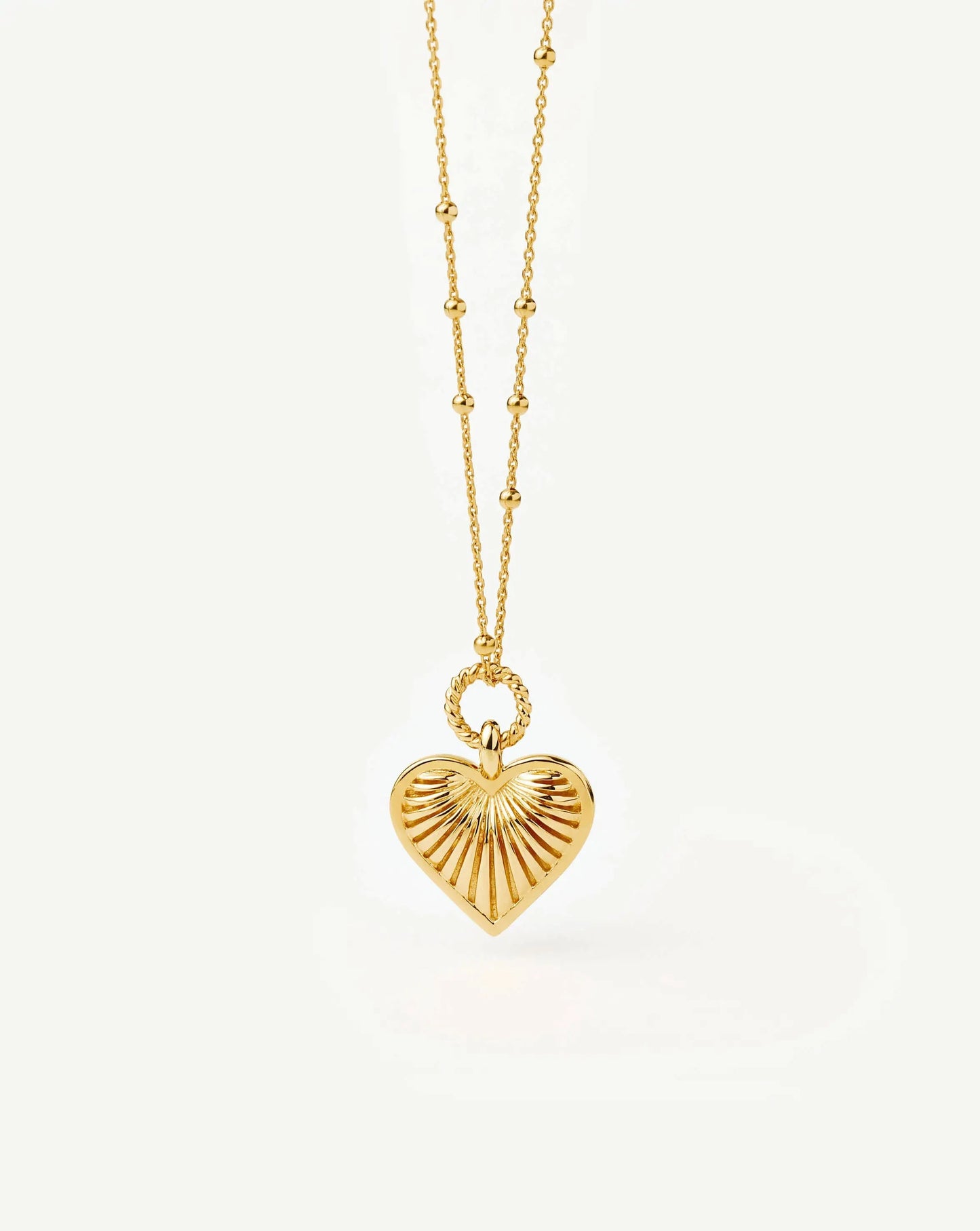 Ridge Heart Charm Pendant Necklace | 18k Gold Plated Necklaces Missoma 