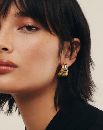 Ridge Oversized Stud Earrings | Mixed Metal Earrings Missoma 