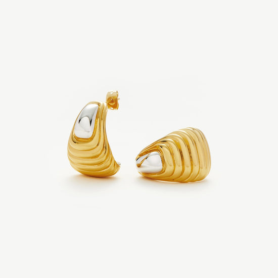 Ridge Oversized Stud Earrings | Mixed Metal Earrings Missoma 