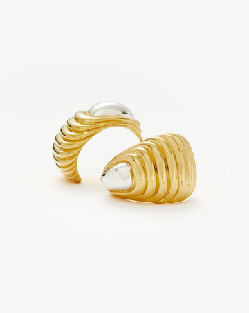 Ridge Oversized Stud Earrings | Mixed Metal Earrings Missoma 