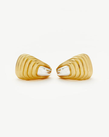 Ridge Oversized Stud Earrings | Mixed Metal Earrings Missoma 