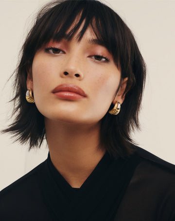Ridge Oversized Stud Earrings | Mixed Metal Earrings Missoma 