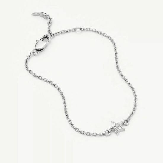 Ridge Star Chain Bracelet | Silver Plated/Cubic Zirconia Bracelets Missoma 
