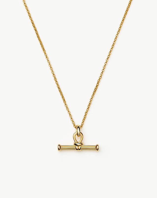 Ridge T-Bar Chain Necklace | 18k Gold Plated