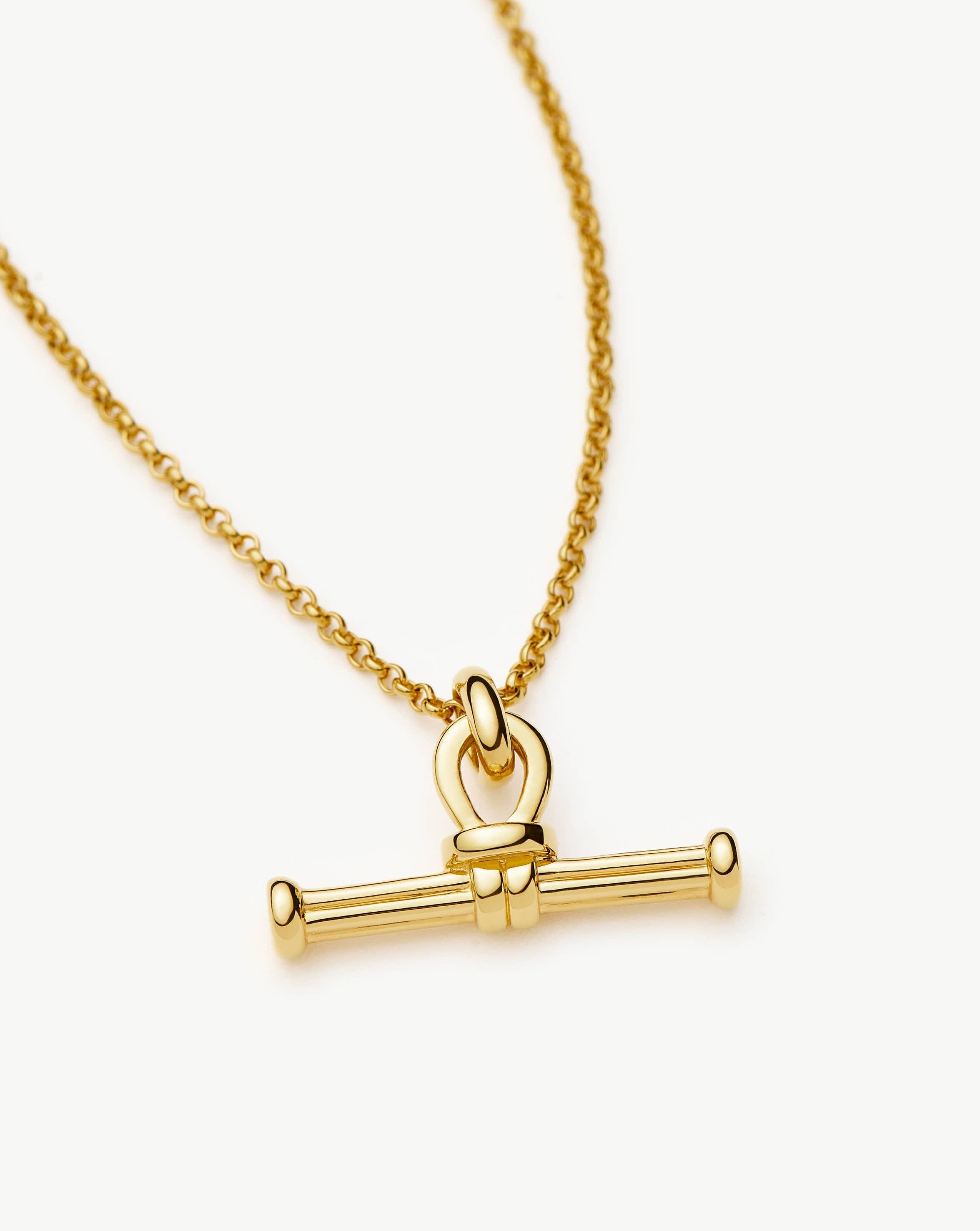 Ridge T-Bar Chain Necklace | 18ct Gold Plated Necklaces Missoma 