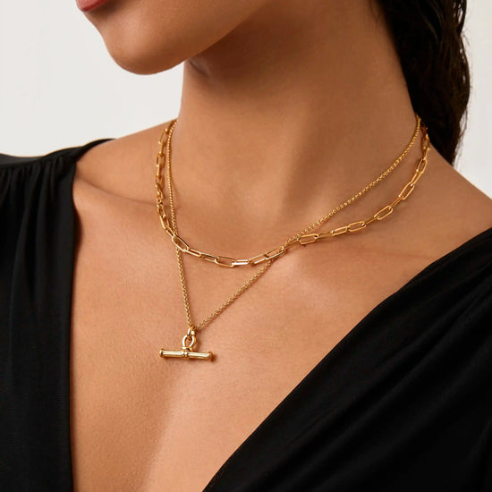 Ridge T-Bar Chain Necklace | 18ct Gold Plated Necklaces Missoma 