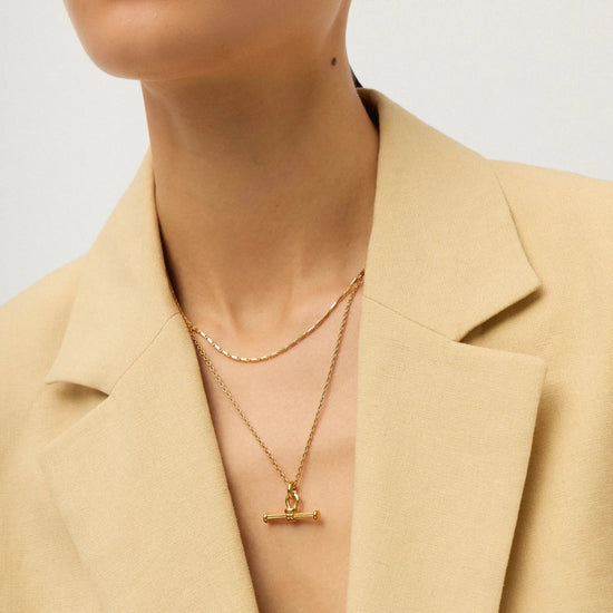 Ridge T-Bar Chain Necklace | 18k Gold Plated Necklaces Missoma 