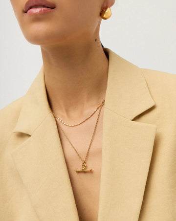 Ridge T-Bar Chain Necklace | 18k Gold Plated Necklaces Missoma 